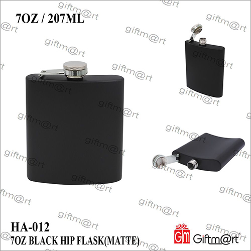 7 OZ Black Hip Flask