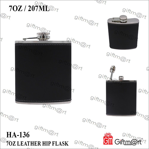 7 OZ Leather HIP Flask
