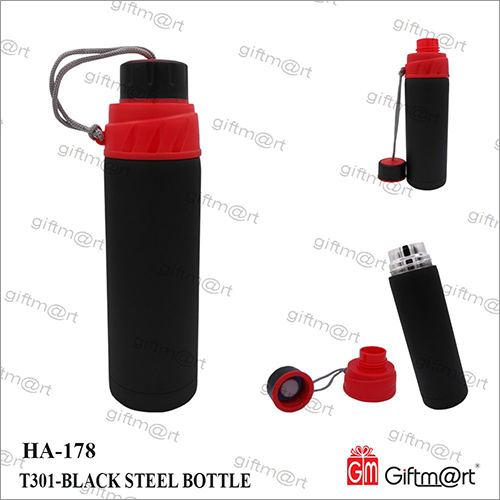 Black Sports Steel Bottle