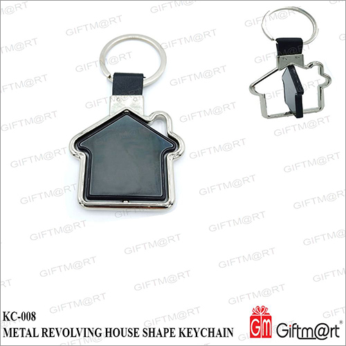 Metal Revolving House Shape Keychain