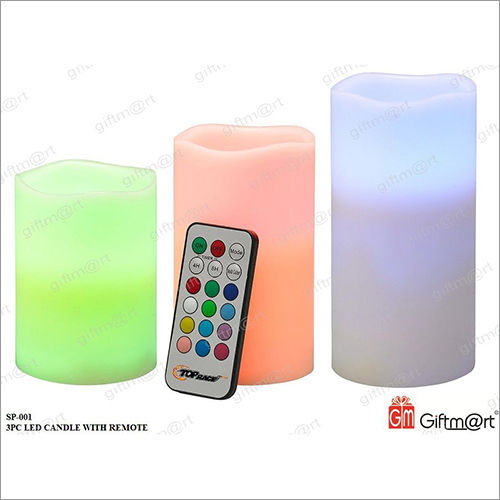 3 Piece LED Plastic Candle With Remote