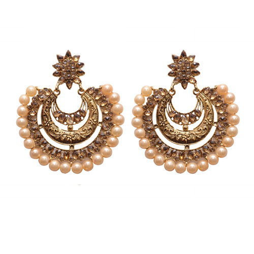 Yellow Metal Dangle Earrings