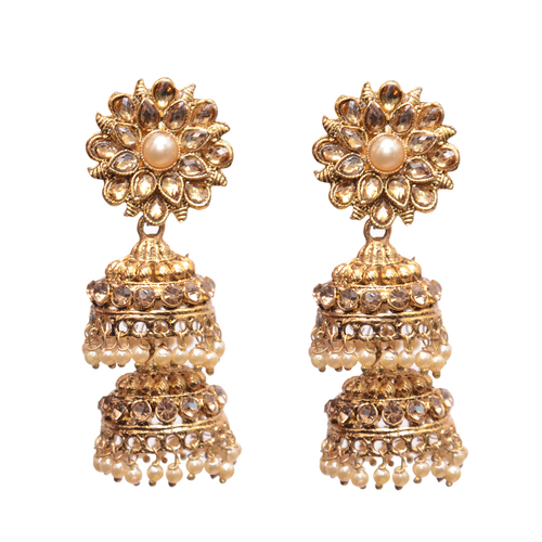 Yellow Metal Jhumkas
