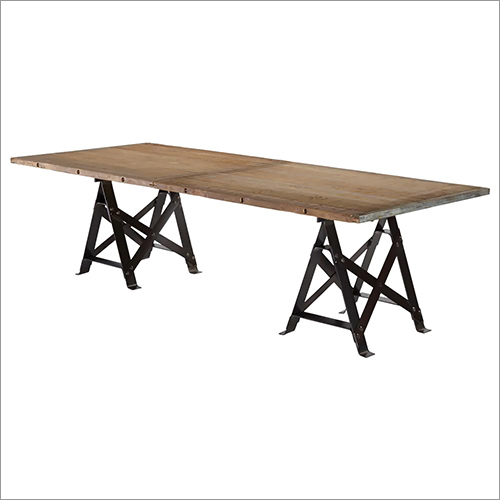 Wooden With Iron Dining Table