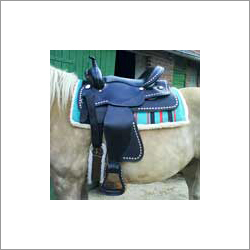 Blue Leather Horse Saddle