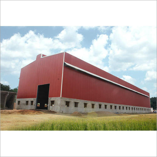 PEB Pre Fabrication Structure - Steel, Variable Dimensions, Red | Weather Resistant, Earthquake Rated, Sturdy, Low Maintenance, Flexible Design