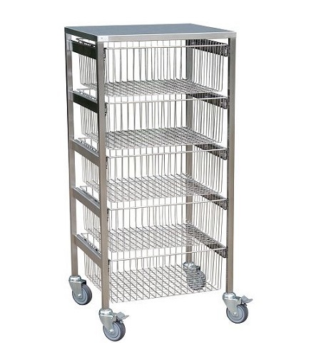 Stainless Steel Wire Basket Trolley Tall 600 mmW