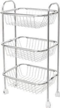 Stainless Steel Wire Basket Trolley Tall 600 mmW