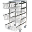 Stainless Steel Wire Basket Trolley Tall 600 mmW