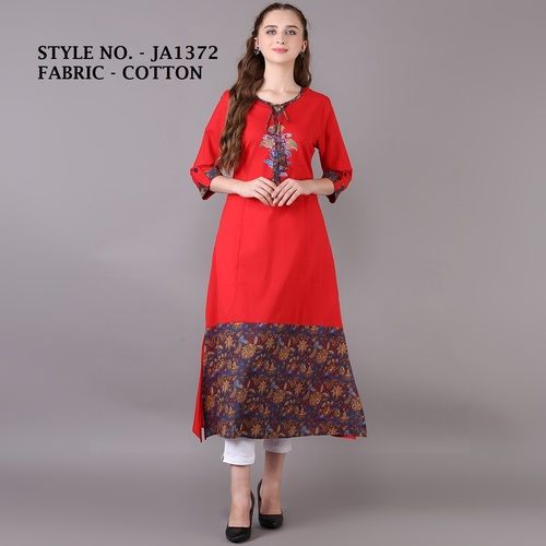 designer straight cotton kurti