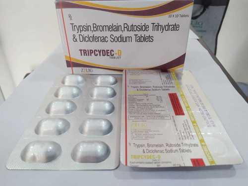 Rutoside 100mg+trypsin 48mg+bromelain 90mg+diclofenac Sodium 50 Mg General Medicines