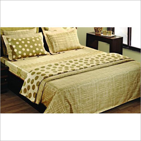 Polka Print Bed Sheet - Polyester, King Size, Light Green | Striped Pattern, Breathable Fabric for Bedding, Home, Hotel Use