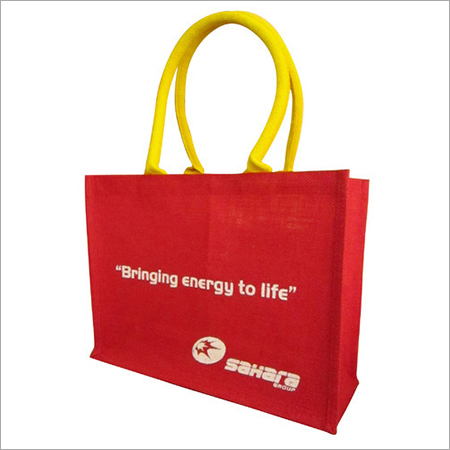 Promotional Jute Bag - Jute Material, Hand Length Handle, Custom Sizes Available | Red Color, Personalized Logo for Shopping and Advertising