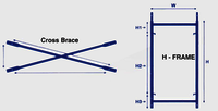 Cross Brace - Steel, 2500x1500 Mm, 2000x1500 Mm, 1250x1500 Mm | Painted / Hot Dipped Galvanized, Weight Range: 5.15 To 9.25 Kg, Tolerance: +/- 3.0%