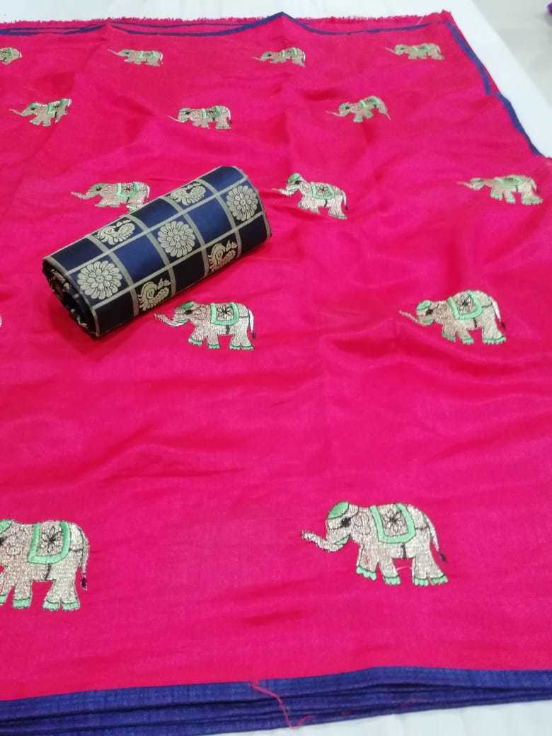 New Embroidery elephant silk sarees