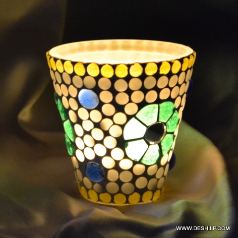 Polished Beautiful Glass Candle Holder - Style: Antique Imitation