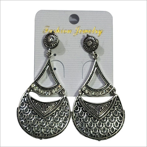 Antique Oxidized Metal Earring