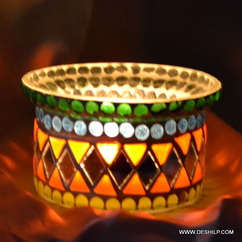 Polishing Decorated Glass Candle Holder