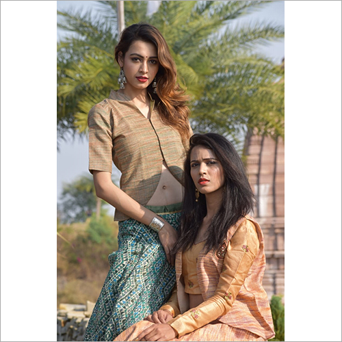 Khadi Top - Khadi Fabric Elegant Party Wear Golden and Mix Colors | Stylish and Comfy for All Seasons