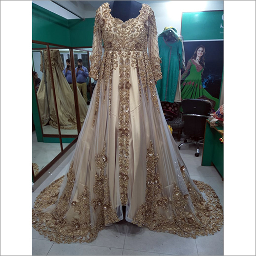 Heavy Handwork Embroidery Western Gown