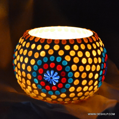 Mosaic Handmade Glass Candle Holder for gifts