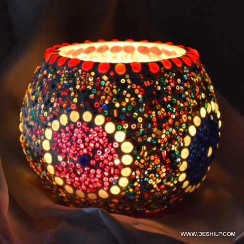 multicolored SMALL T LIGHT CANDLE HOLDER
