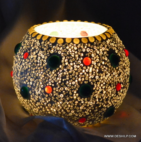 AuroraEtch Stained Glass Candle Piece