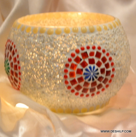 Crystal Brown Gold Bronze Candle Holder