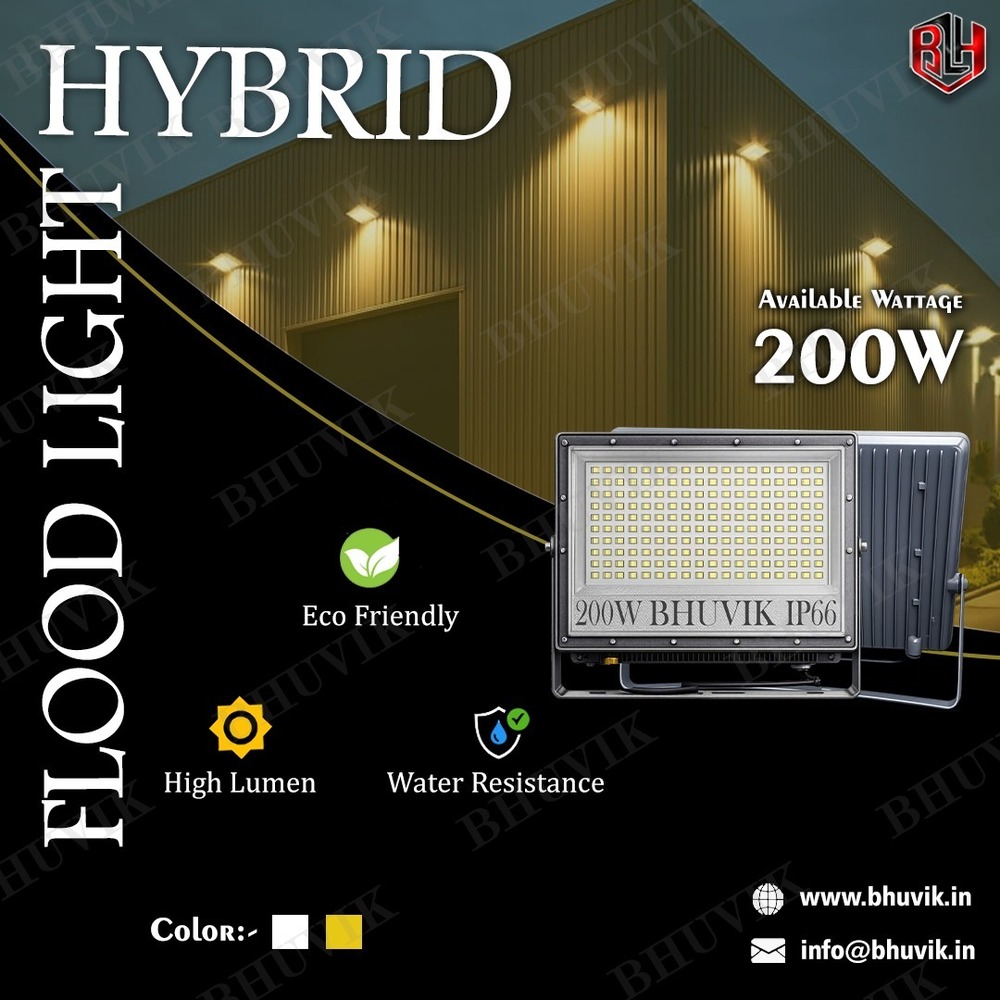 200W Led Hybrid Flood Light - Color: White Black