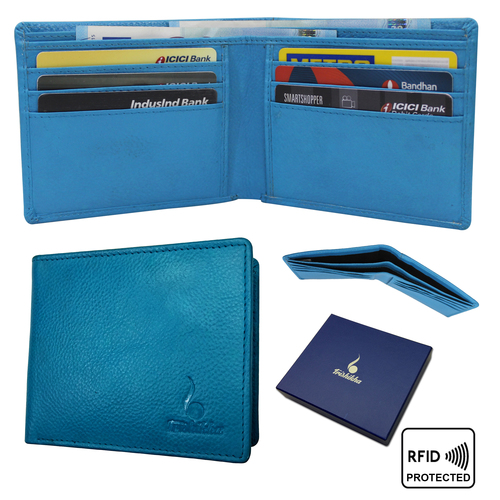 Genuine leather RFID Slim Bifold Wallet