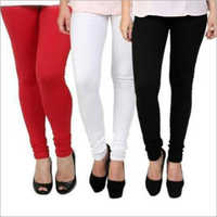Knitted Ladies Leggings - Cotton Blend, S-xl Size, Red Color, Mid-rise Waist, Pull On Slim Fit, Full Length