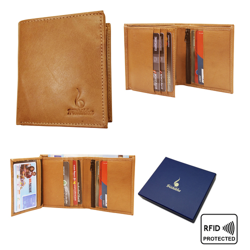 Genuine Leather RFID Bifold Wallet