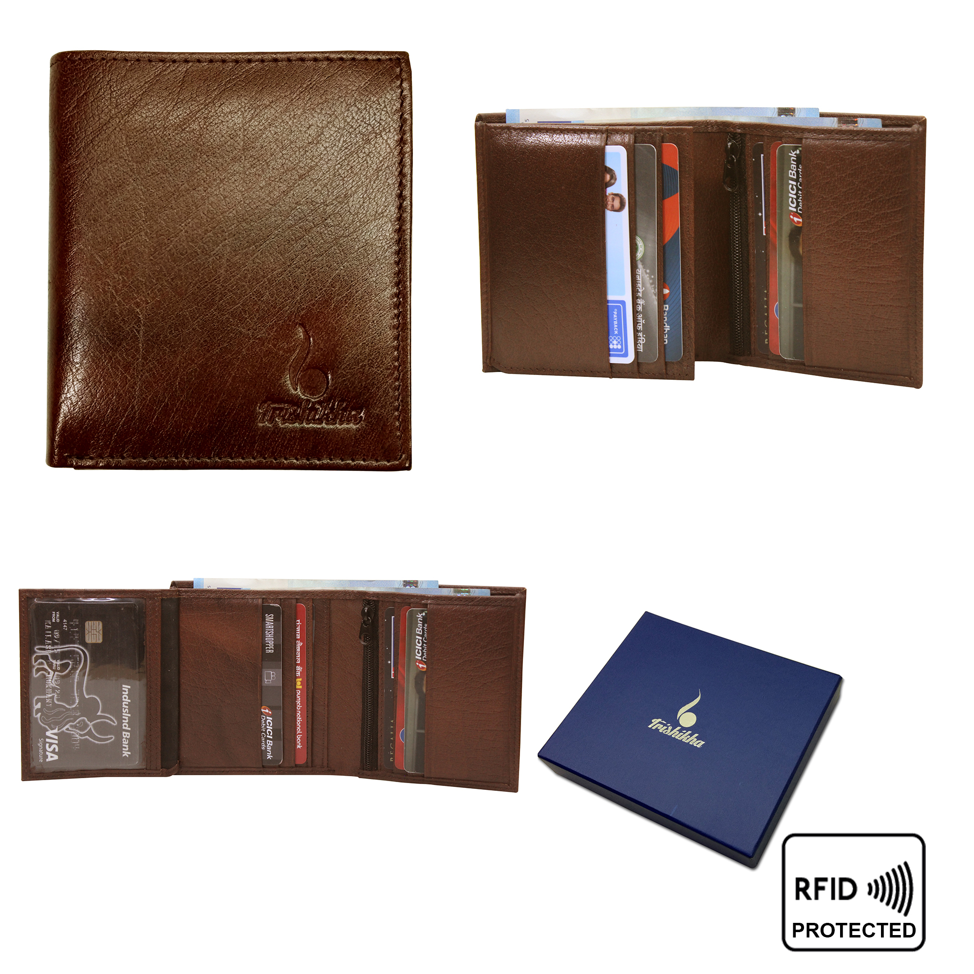 Genuine Leather RFID Bifold Wallet