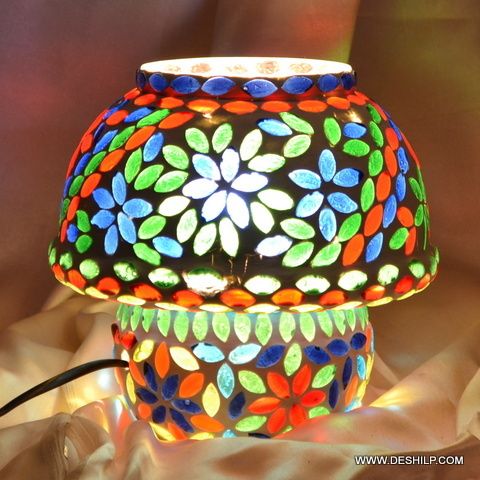 MOSAIC MULTI COLOR GLASS TABLE LAMP