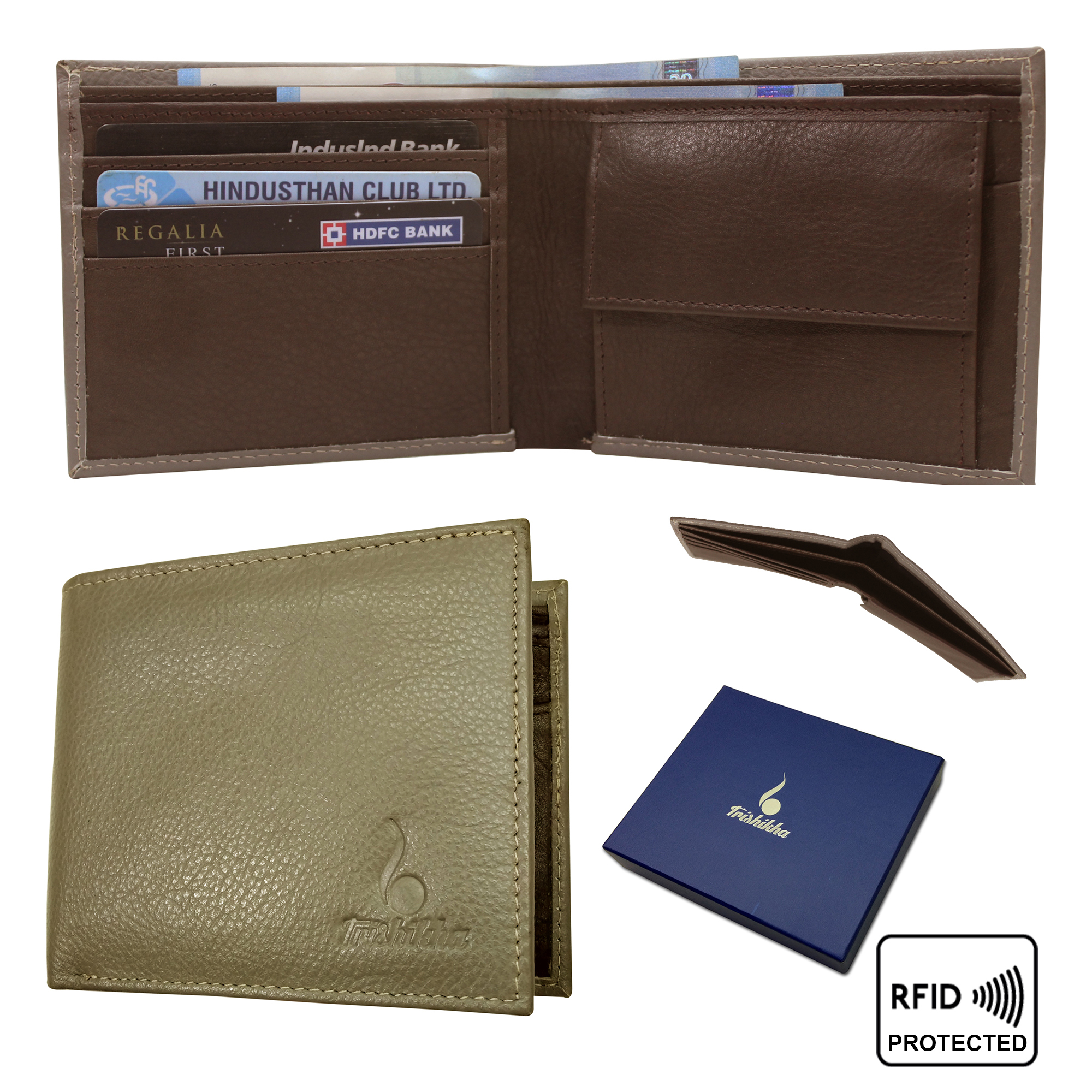 Genuine Leather RFID Bifold Wallet