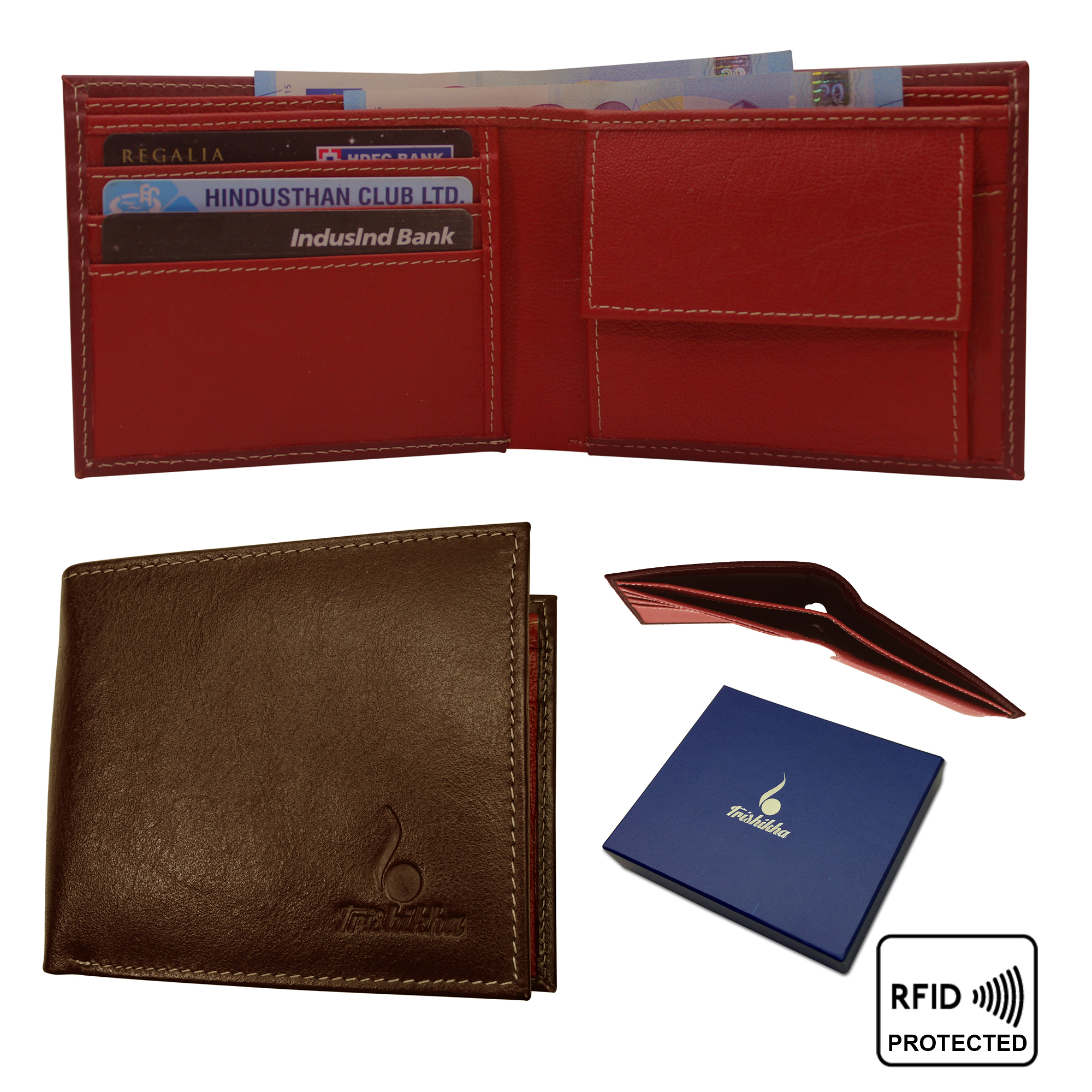 Genuine Leather RFID Bifold Wallet