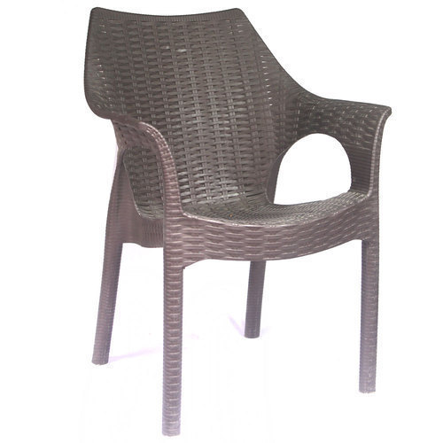 Plastic Brown Chair - PVC Material, Modern Design, Indoor Use | Easy to Clean, Indian Style, Non-Foldable Home Furniture
