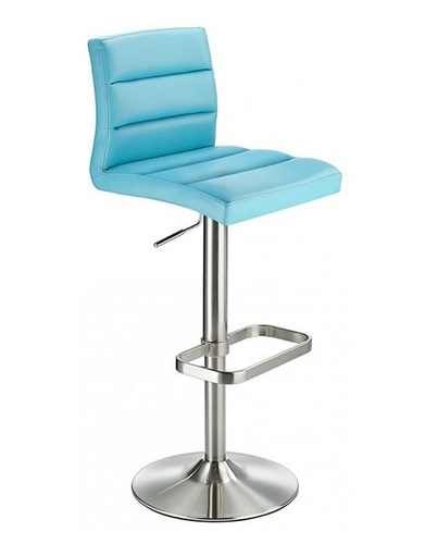 Brushed Steel Bar Stool with Faux Leather Padded Seat