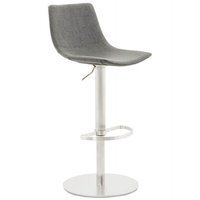 Brushed Steel Bar Stool with Faux Leather Padded Seat