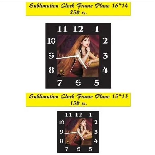 Sublimation Clock - Acrylic, Square Shape, Polished Surface | Luxury Design in Classic Black