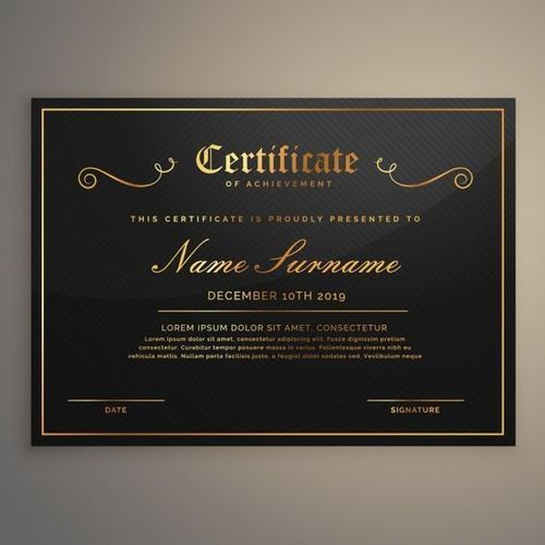 Premium Foil Printed Certificate Premium Foil Printed Certificate