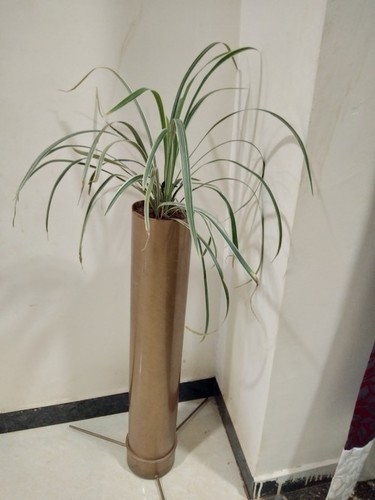 Cylindrical Pot/Vase - High Quality PVC Height: 2ft x Diameter: 4in | Color Options: Red Golden Silver Brown Pink for Indoor/Outdoor Use