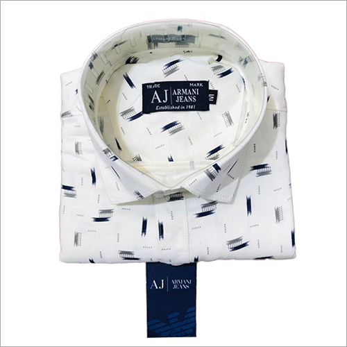 Mens Printed Shirt - Cotton, S-XXL, White | Stylish Pattern, Sweat Absorbent, Soft, Casual Wear