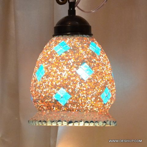 ANTIQUE GLASS WALL HANGING LAMP