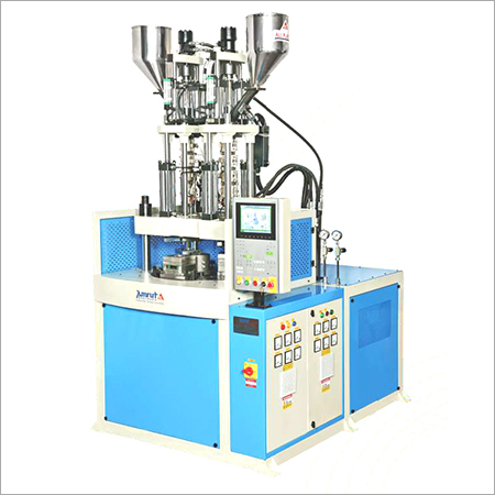 Two Color Rotary Injection Moulding Machine - 55 to 250 Ton Clamping Force, Vertical Design with Rotary Table Indexing, High Efficiency & Eco-Friendly Features