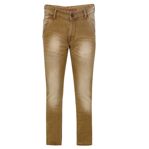 Denim Jeans - Regular Fit 41-42 Inch Length, Brown Straight Style | Breathable, No Fade, Washable Material