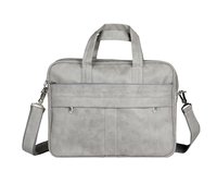 Artificial Leather Laptop Bag - 14.5x11.5x3 Inch, Grey | Quick Access Pocket, Inbuilt Organizer, Comfortable Detachable Sling Belt