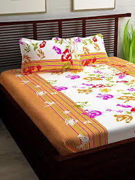 Cotton Bed Sheets - 100% Cotton, Queen Size , Vibrant Printed Patterns, Fade & Shrink Resistant, Soft Texture for Year-Round Comfort