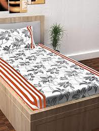 Single Bed Sheet - 100% Cotton, Queen Size | Plain Pattern, Washable, Flat Sheets with Patchwork Technics