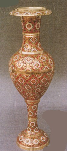 Flower Vase Coloured Engraved